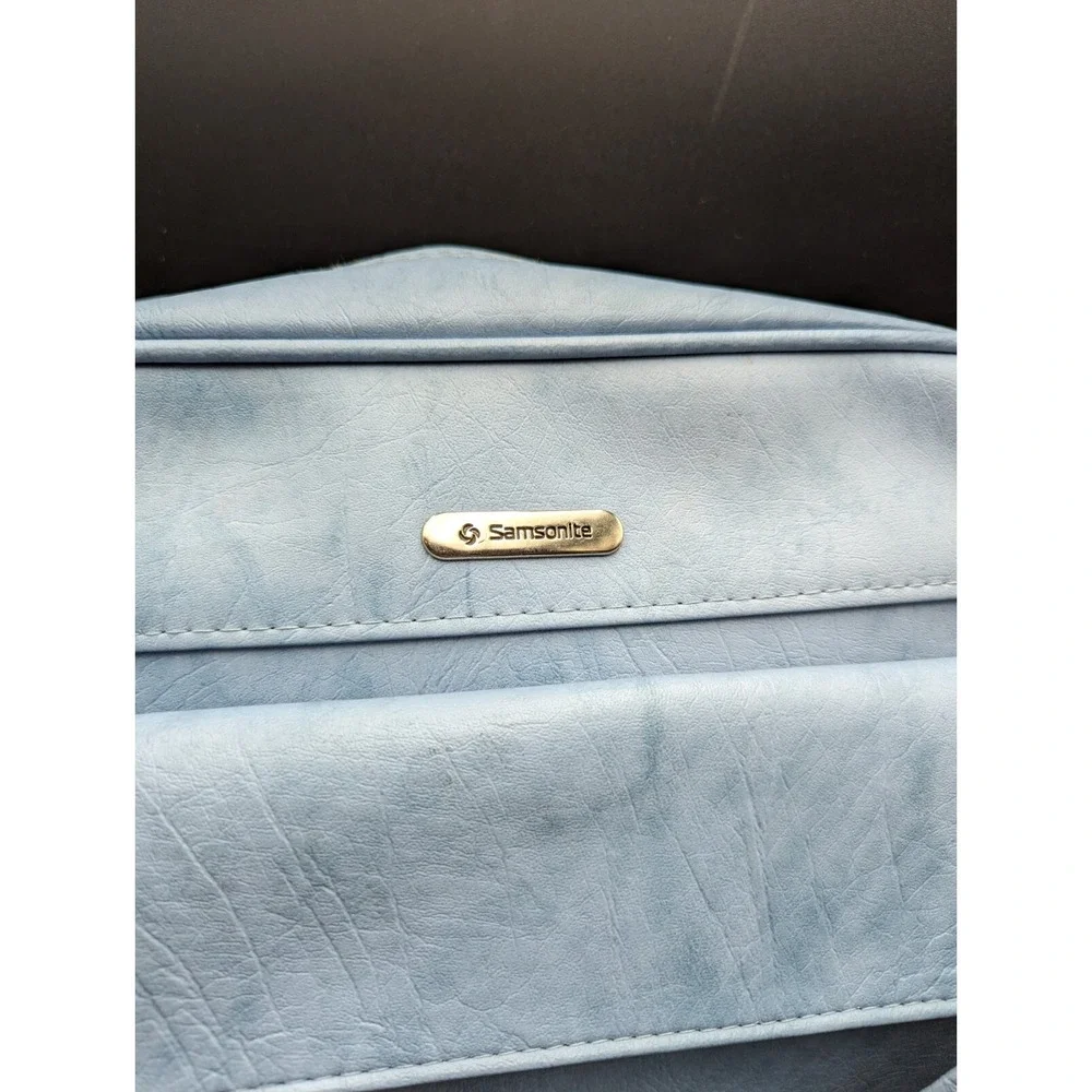 VTG Samsonite Light Blue Carry On Bag Cordoba Travel Luggage Overnight 12X14X6